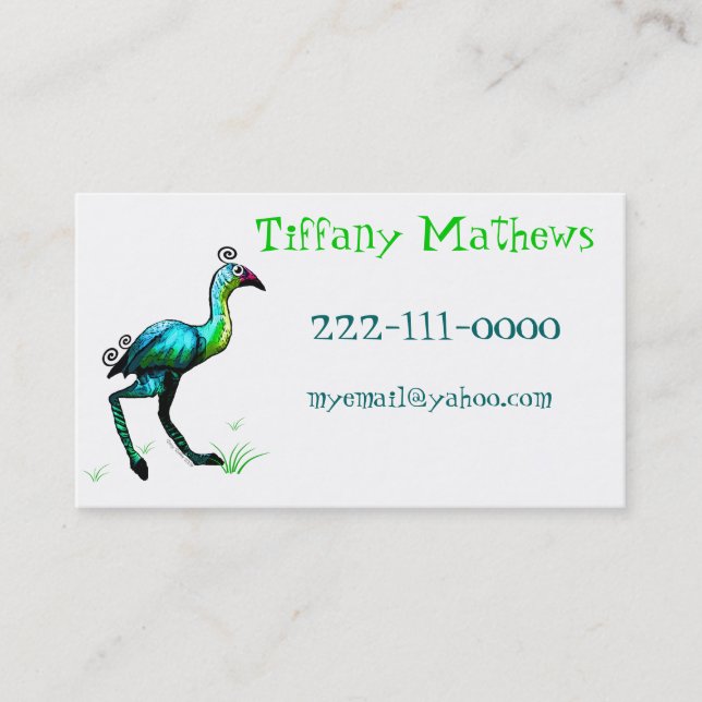 Children's Crazy Bird Calling Card (Front)