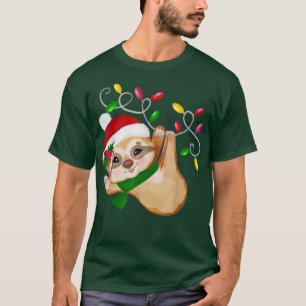 Children's Cute Christmas Sloth Hanging on Christm T-Shirt