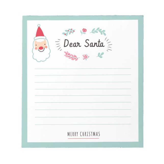 Childrens Dear Santa Notepad (Front)