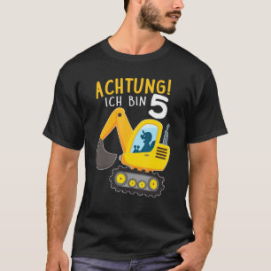Children's Digger 5 Year Birthday Boys T-Shirt