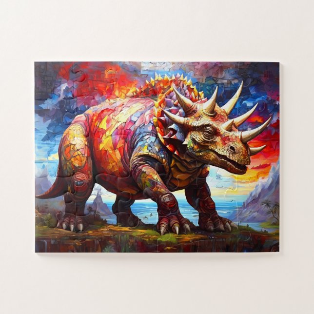 Childrens Dinosaur Mosaic  Jigsaw Puzzle (Horizontal)