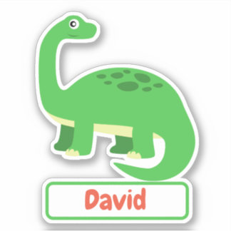 Childrens Diplodocus Dinosaur Name Sticker Label