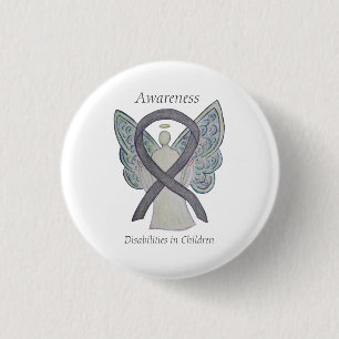 Children's Disabilities Awareness Ribbon Angel Pin