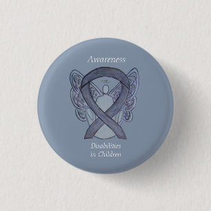 Children's Disabilities Awareness Ribbon Angel Pin