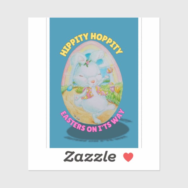 Children's Easter hippity-hoppity sticker  (Sheet)
