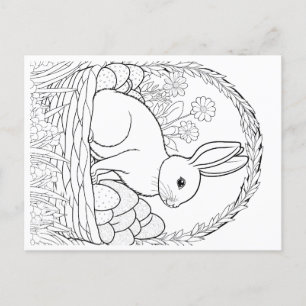 Children's Easter postcard with bunny front