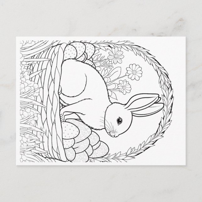Children's Easter postcard with bunny front (Front)