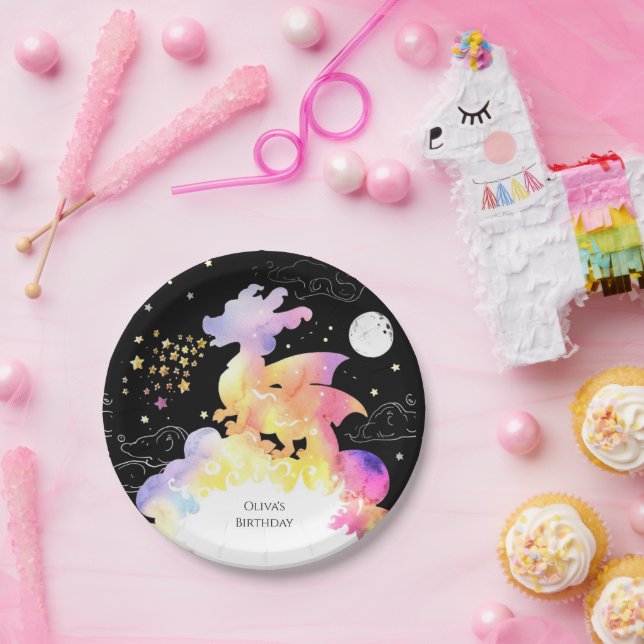 Children's Enchanted Dragon Birthday Paper Plate (Party)