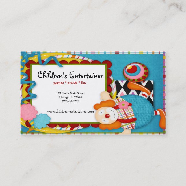 Children's Entertainer Business Card (Front)