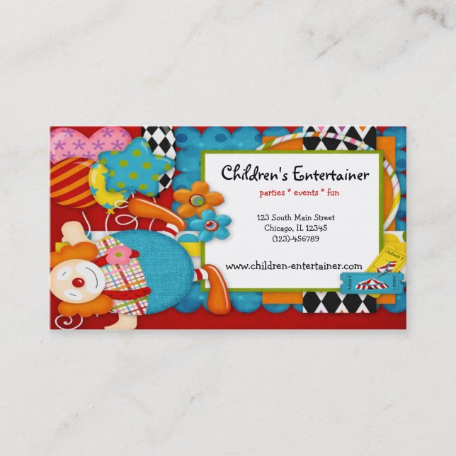 Children's Entertainer Business Card (Front)