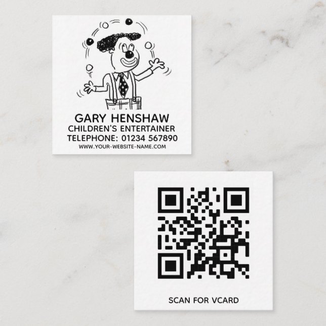 Children's Entertainer or Juggler  Square Business Card (Front/Back)