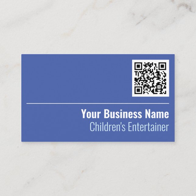 Children's Entertainer QR Code Business Card (Back)