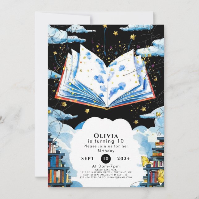 Children's Fairytale Magical Storybook Birthday Invitation (Front)