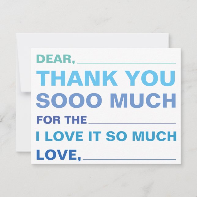 Children's Fill In Thank You Card (Front)