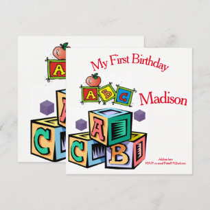 childrens first baby birthday invitation