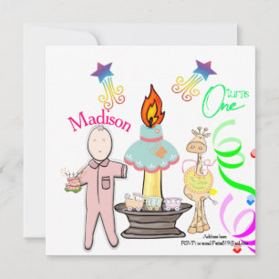 childrens first baby birthday invitation