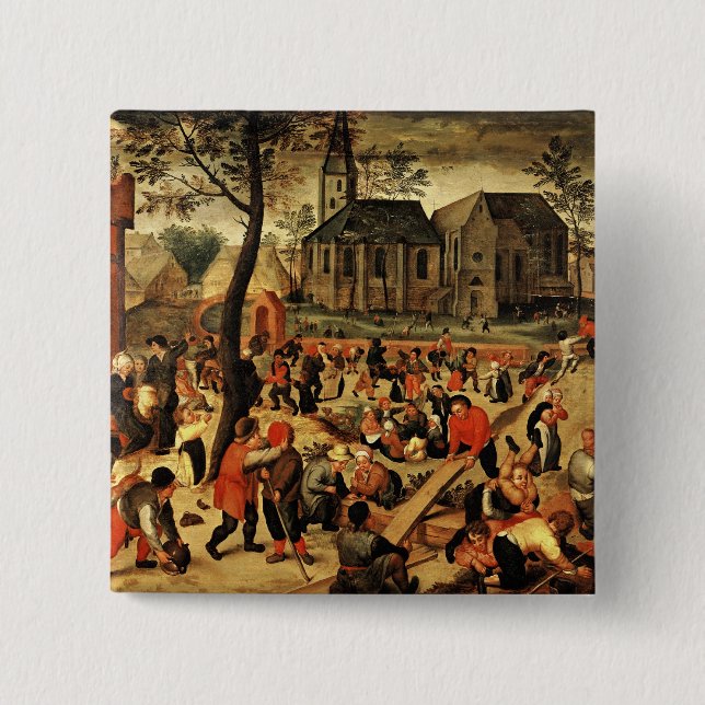 Children's Games 15 Cm Square Badge (Front)
