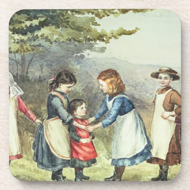 Children's Games, c.1880 (w/c on paper) Coaster (Front)