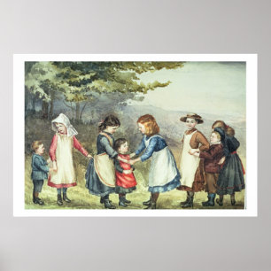 Children's Games, c.1880 (w/c on paper) Poster