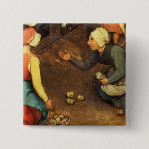 Children's Games : detail of a game throwing 15 Cm Square Badge