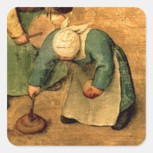 Children's Games : detail of a girl playing Square Sticker
