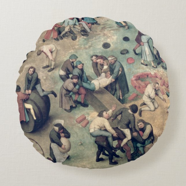 Children's Games : detail of bottom right-hand Round Cushion (Front)