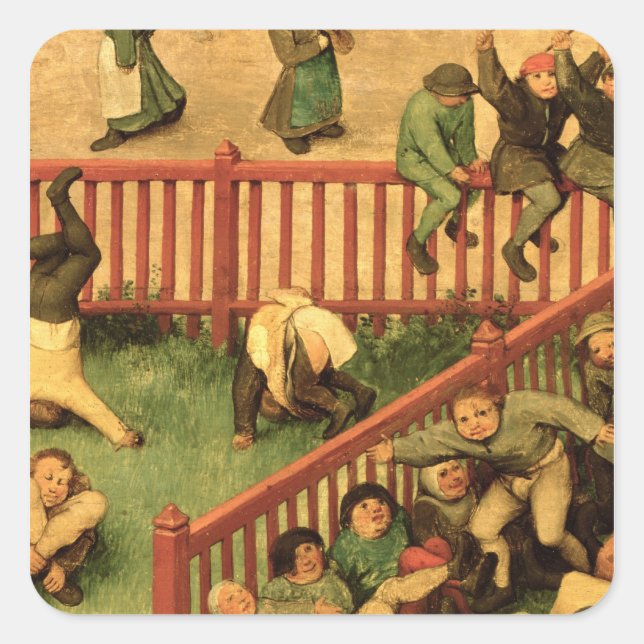 Children's Games : detail of left-hand section Square Sticker (Front)
