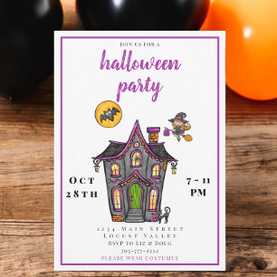 Children's Halloween Haunted House Party  Invitation