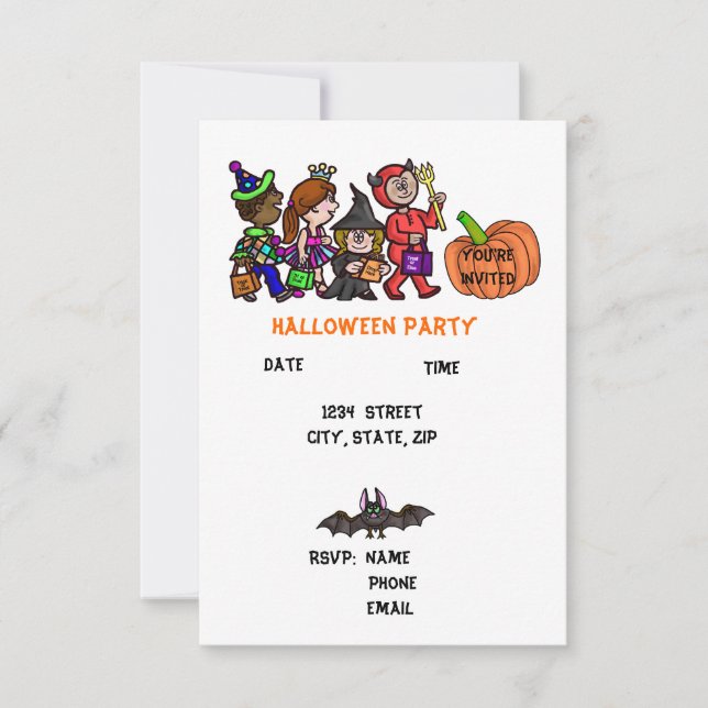Children's Halloween Party Invitations (Front)