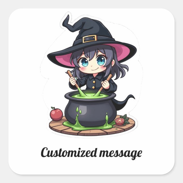 Children's Halloween Square Sticker (Front)
