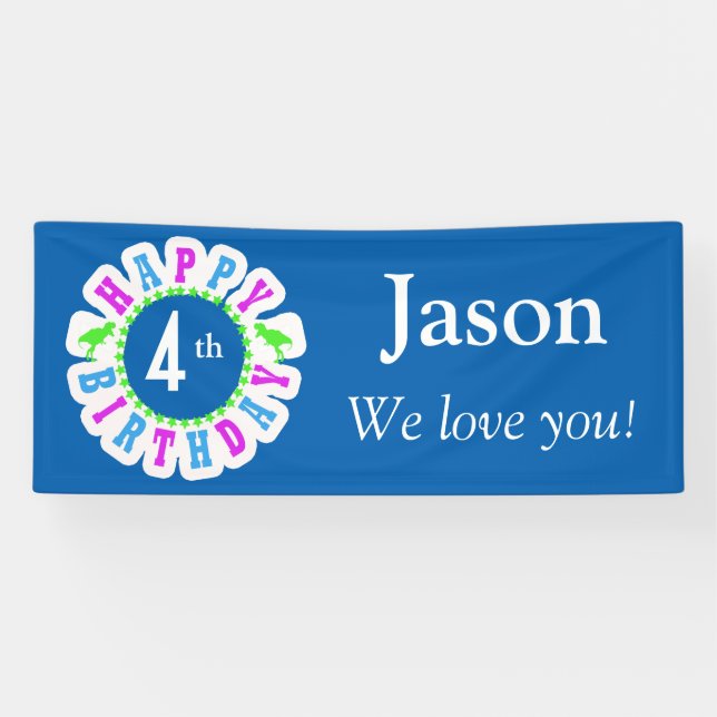 Children's Happy Birthday Circle of Stars ID527 Banner (Horizontal)