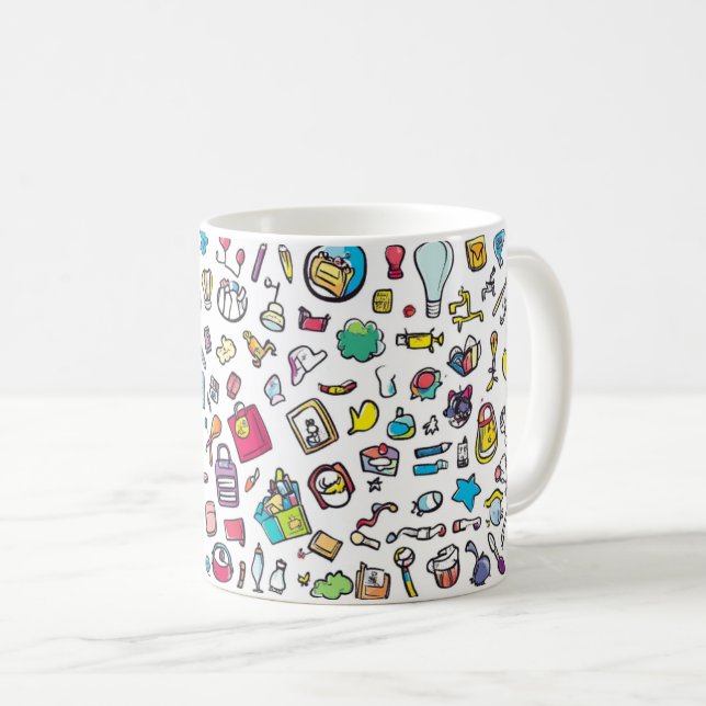 Children's household items or everyday objects.  C Coffee Mug (Front Right)