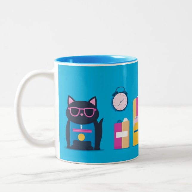 Children's household items or everyday objects.  C Two-Tone Coffee Mug (Left)