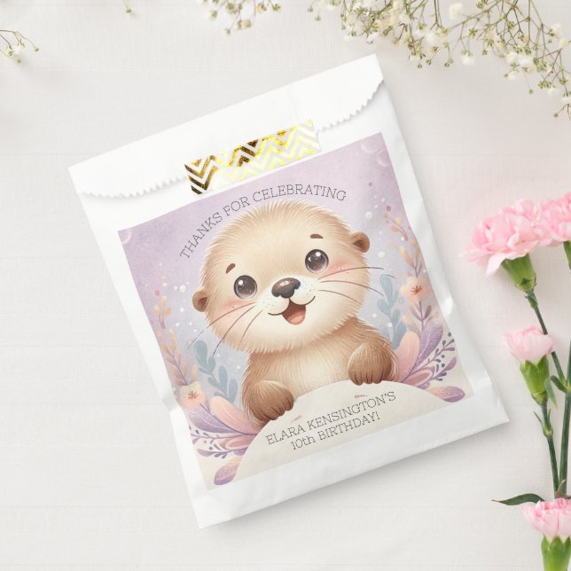 Children's Lilac Sea Otter Cute Birthday Party Favour Bag (Sealed)