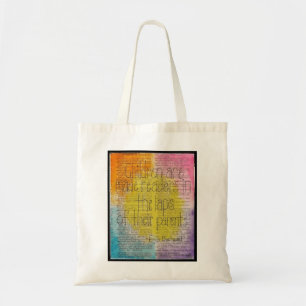 Children's Literary Quote Themed Tote Bag