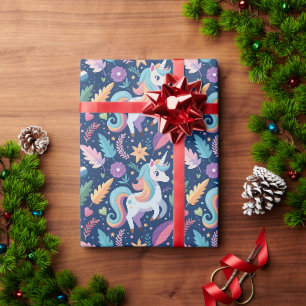 CHILDRENS MAGICAL UNICORN PATTERN WRAPPING PAPER