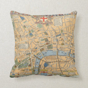 Children's Map of London, England Cushion