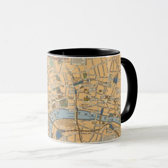 Children's Map of London, England Mug (Front Right)