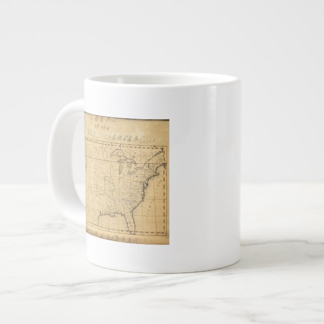 Children's Map Of The United States Large Coffee Mug (Front Left)