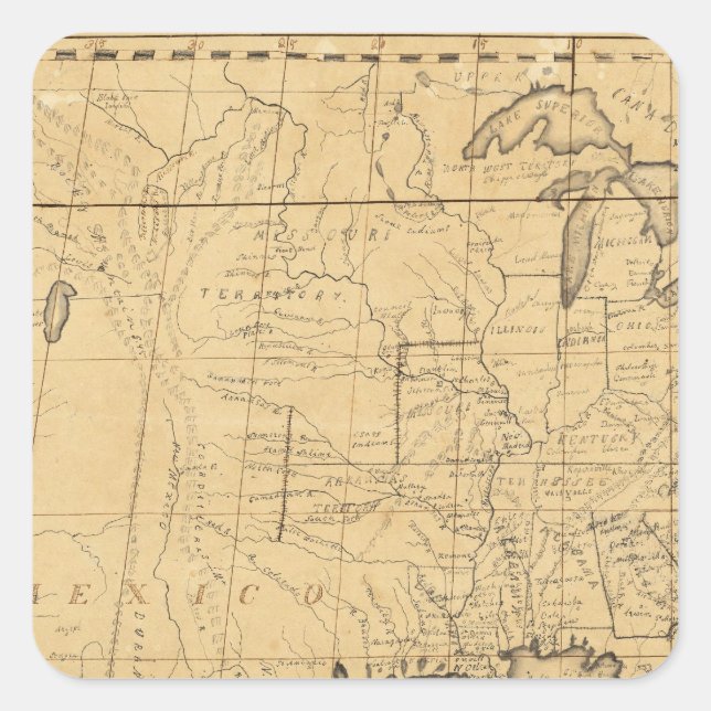 Children's Map Of The United States Square Sticker (Front)