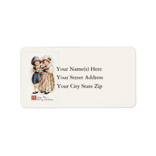 Children's Merry Christmas Address Label