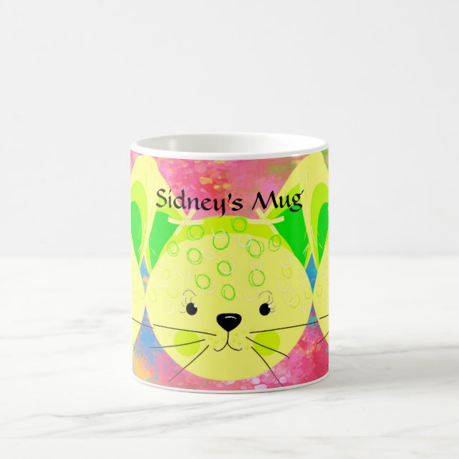 Children's Mug with Cute Cats in Yellow (Center)