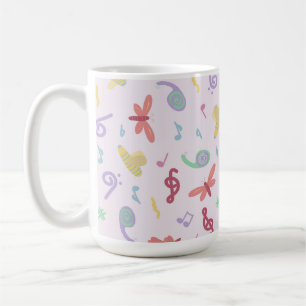 children's music pattern coffee mug