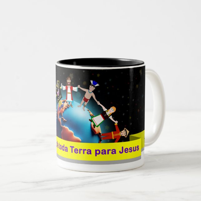 Children's Nun for Jesus (Bibline and Turmine) Two-Tone Coffee Mug (Front Right)