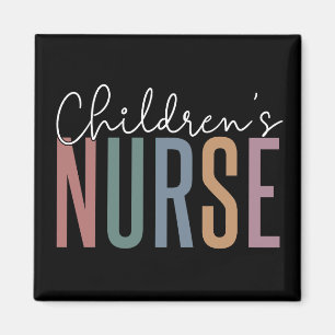 Children's Nurse Retro Children's Nursing Magnet