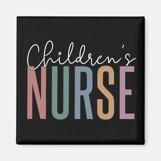 Children's Nurse | Retro Children's Nursing Magnet (Front)