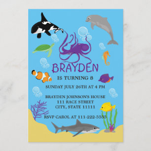 Children's Ocean Themed Birthday Invitation