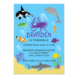 Ocean Themed Birthday Invitations 3