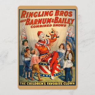 Children's Party Invitation with a Vintage Clown