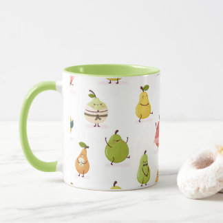 Children's pattern of fun pears mug